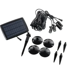 QAZQA Gartenbeleuchtung|Led-Außenleuchten*4er Set Erdspießstrahler schwarz inkl. LED IP65 Solar wiederaufladbar - Garly