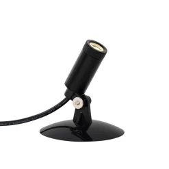 QAZQA Gartenbeleuchtung|Led-Außenleuchten*4er Set Erdspießstrahler schwarz inkl. LED IP65 Solar wiederaufladbar - Garly