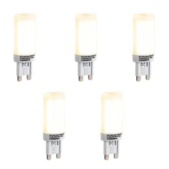LUEDD Led Lampen*5er Set G9 3-Stufen dimmbarer LED-Lampen Opal 4,5W 500lm 2700K