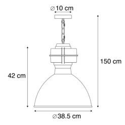 QAZQA Pendelleuchten|Wohnzimmerlampen*2er Set Industrie Hängelampen klein matt weiß - Sicko