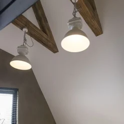 QAZQA Pendelleuchten|Wohnzimmerlampen*2er Set Industrie Hängelampen klein matt weiß - Sicko