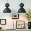 QAZQA Schlafzimmerlampen|Küchenlampen*2er Set Industrie Hängelampen klein matt schwarz - Sicko