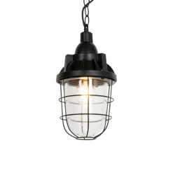 QAZQA Pendelleuchten|Wohnzimmerlampen*2er Set Industrie Hängelampen schwarz - Cabin