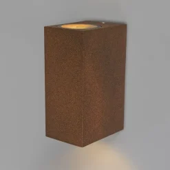 QAZQA Gartenbeleuchtung|Badezimmerlampen*2er Set Industrie Wandleuchten rostbraun IP44 - Baleno II