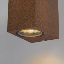 QAZQA Gartenbeleuchtung|Badezimmerlampen*2er Set Industrie Wandleuchten rostbraun IP44 - Baleno II