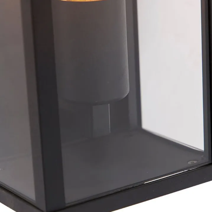 QAZQA Gartenbeleuchtung|Außenwandleuchten*2er Set Industrielle Wandleuchten schwarz 26 cm IP44 - Charlois