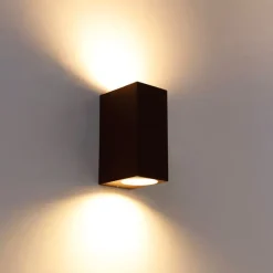 QAZQA Gartenbeleuchtung|Außenwandleuchten*4er Set Industrie-Wandleuchten rostbraun IP44 - Baleno II