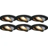 QAZQA Einbaustrahler|Wohnzimmerlampen*6er Set moderne Einbaustrahler schwarz schwenkbar - Edu