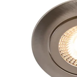 QAZQA Küchenlampen|Led-Strahler*5er Set moderne Einbaustrahler Stahl inkl. LED 3-stufig dimmbar - Mio