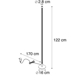 QAZQA Schlafzimmerlampen|Küchenlampen*2er Set moderne Stehleuchten LED chrom - Line-up