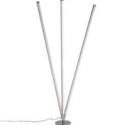 QAZQA Schlafzimmerlampen|Küchenlampen*2er Set moderne Stehleuchten LED chrom - Line-up