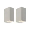 QAZQA Gartenbeleuchtung|Badezimmerlampen*2er Set moderne Wandleuchten Stahl IP44 - Baleno II