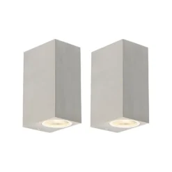 QAZQA Gartenbeleuchtung|Badezimmerlampen*2er Set moderne Wandleuchten Stahl IP44 - Baleno II