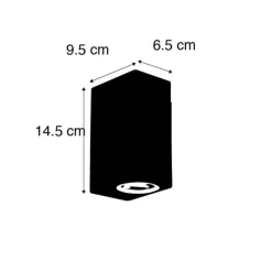 QAZQA Gartenbeleuchtung|Badezimmerlampen*2er Set moderne Wandleuchten Stahl IP44 - Baleno II