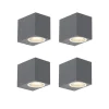 QAZQA Gartenbeleuchtung|Außenwandleuchten*4er Set moderne Wandleuchten anthrazit IP44 - Baleno I