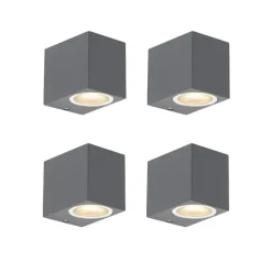 QAZQA Gartenbeleuchtung|Außenwandleuchten*4er Set moderne Wandleuchten anthrazit IP44 - Baleno I