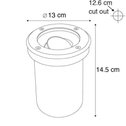QAZQA Gartenbeleuchtung|Bodenstrahler Außen*6er Set Outdoor Bodenstrahler Edelstahl IP65 - Delux