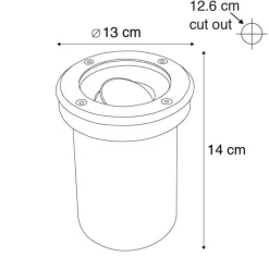 QAZQA Gartenbeleuchtung|Bodenstrahler Außen*6er Set Outdoor Bodenstrahler schwarz einstellbar IP65 - Delux