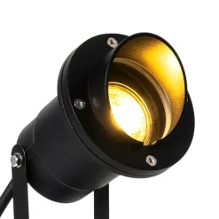 QAZQA Gartenbeleuchtung|Außenstrahler*3er Set Pin Spots schwarz inkl. Kabel und Stecker IP65 - Fertig