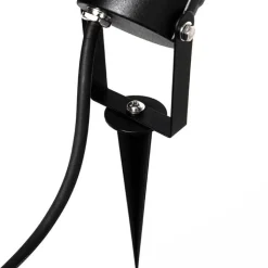 QAZQA Gartenbeleuchtung|Außenstrahler*3er Set Pin Spots schwarz inkl. Kabel und Stecker IP65 - Fertig