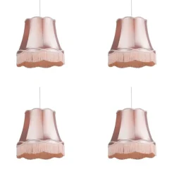 QAZQA Pendelleuchten|Wohnzimmerlampen*4er Set Retro Hängeleuchten pink 45 cm - Granny