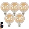 LUEDD Preisvorteil Auf Leuchtmittel|Led Lampen*5er Set Smart LED-Glühbirnen E27 G125 Gold 4,9W 470lm 1800-4000K