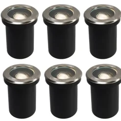 QAZQA Gartenbeleuchtung|Smarte Außenbeleuchtung*6er Set Smart Outdoor Bodenstrahler verstellbar inkl. Wifi GU10 - Delux