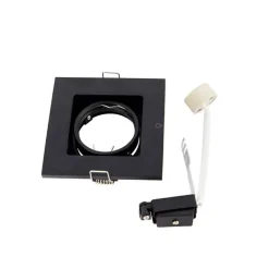 QAZQA Smarte Einbaustrahlers|Smarte Spots*10er Set smarte Einbaustrahler schwarz inkl. Wifi GU10 - Qure