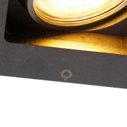 QAZQA Smarte Einbaustrahlers|Smarte Spots*10er Set smarte Einbaustrahler schwarz inkl. Wifi GU10 - Qure