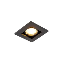 QAZQA Smarte Einbaustrahlers|Smarte Spots*10er Set smarte Einbaustrahler schwarz inkl. Wifi GU10 - Qure