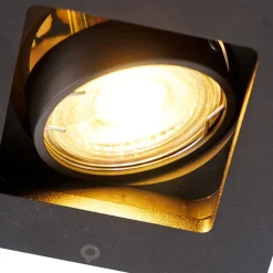 QAZQA Smarte Einbaustrahlers|Smarte Spots*10er Set smarte Einbaustrahler schwarz inkl. Wifi GU10 - Qure