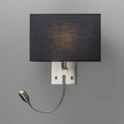 QAZQA Wandleuchten|Wohnzimmerlampen*2er Set Wandlampen aus Stahl mit Schirm, Lesearm inkl. LED - Bergamo