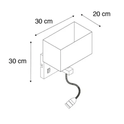QAZQA Wandleuchten|Wohnzimmerlampen*2er Set Wandlampen aus Stahl mit Schirm, Lesearm inkl. LED - Bergamo