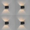 QAZQA Wandleuchten|Wohnzimmerlampen*4er Set Wandleuchten schwarz - Transfer