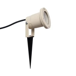 QAZQA Gartenbeleuchtung|Außenstrahler*Erdspießstrahler Beige GU10 50mm Verstellbar IP65 Inkl. Kabel und Stecker - Basic