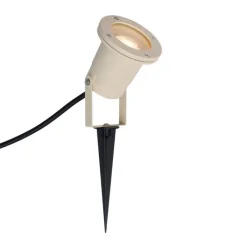 QAZQA Gartenbeleuchtung|Außenstrahler*Erdspießstrahler Beige GU10 50mm Verstellbar IP65 Inkl. Kabel und Stecker - Basic
