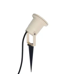 QAZQA Gartenbeleuchtung|Außenstrahler*Erdspießstrahler Beige GU10 50mm Verstellbar IP65 Inkl. Kabel und Stecker - Basic
