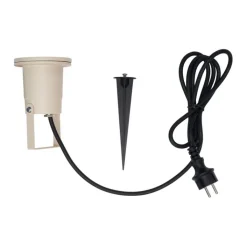 QAZQA Gartenbeleuchtung|Außenstrahler*Erdspießstrahler Beige GU10 50mm Verstellbar IP65 Inkl. Kabel und Stecker - Basic
