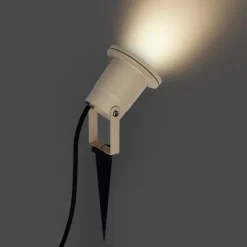 QAZQA Gartenbeleuchtung|Außenstrahler*Erdspießstrahler Beige GU10 50mm Verstellbar IP65 Inkl. Kabel und Stecker - Basic