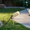 QAZQA Gartenbeleuchtung|Außenstrahler*Erdspießstrahler Creme GU10 50mm Verstellbar IP44 Inkl. Kabel und Stecker - Solo