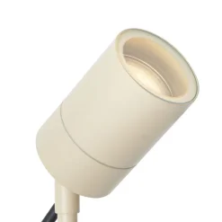 QAZQA Gartenbeleuchtung|Außenstrahler*Erdspießstrahler Creme GU10 50mm Verstellbar IP44 Inkl. Kabel und Stecker - Solo