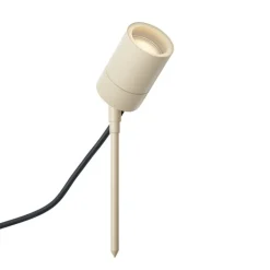 QAZQA Gartenbeleuchtung|Außenstrahler*Erdspießstrahler Creme GU10 50mm Verstellbar IP44 Inkl. Kabel und Stecker - Solo