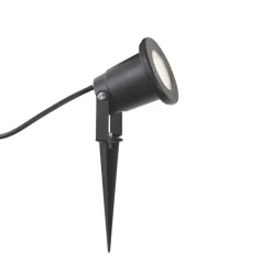 QAZQA Gartenbeleuchtung|Led-Außenleuchten*Erdspießstrahler schwarz inkl. LED verstellbar IP65 mit Kabel und Stecker - Basic