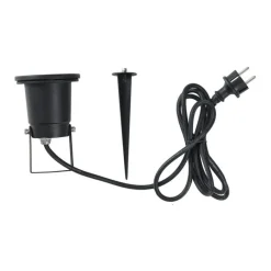 QAZQA Gartenbeleuchtung|Led-Außenleuchten*Erdspießstrahler schwarz inkl. LED verstellbar IP65 mit Kabel und Stecker - Basic