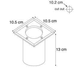 QAZQA Bodenstrahler Außen|Außenstrahler*5er-Set Bodenstrahler Stahl IP65 - Basic Square
