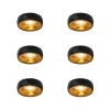 QAZQA Einbaustrahler|Wohnzimmerlampen*6er-Set Design-Einbaustrahler Schwarz mit goldener Innenseite - Mooning