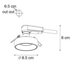 QAZQA Einbaustrahler|Wohnzimmerlampen*6er-Set Design-Einbaustrahler Schwarz mit goldener Innenseite - Mooning