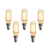 LUEDD Preisvorteil Auf Leuchtmittel|Filament Lampen*5er-Set E14 Dimmbare LED-Glühbirnen Gold T25 4W 300 lm 2200K