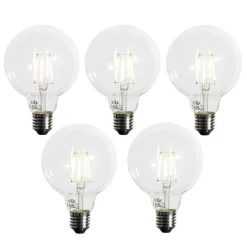 LUEDD Preisvorteil Auf Leuchtmittel|Filament Lampen*5er-Set E27 Dimmbare LED-Glühbirnen G95 5W 450 lm 3000K