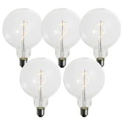 LUEDD Preisvorteil Auf Leuchtmittel|Filament Lampen*5er-Set E27 Dimmbare LED-Glühbirnen Spiralfilament G125 4W 270 lm 2200K